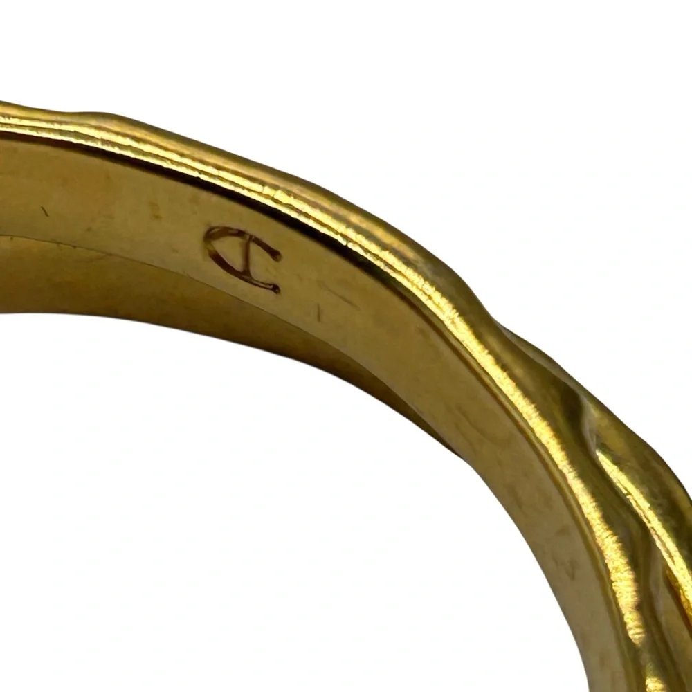Contemporary Etienne Aigner Large Gold Plated Hoop Earrings